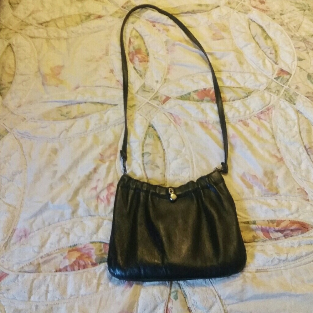 Black Leather Crossbody Purse